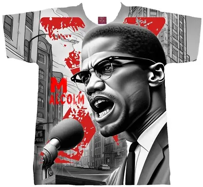 Buy Malcolm X Speech T-shirt 2024. Malcolm X Harlem . Martin Luther King Tee • 32.20£