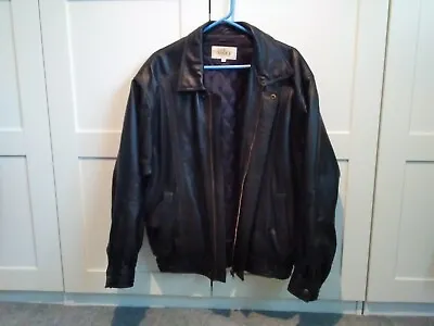 Buy Mens Leather Jacket,black, Full Length Zip, Hardly Worn. • 23.99£