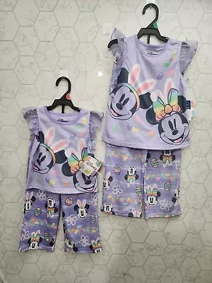 Buy Nwt Family Look Disney Minnie Mouse Toddler Girls Easter Top And Pants Pajamas  • 22.83£
