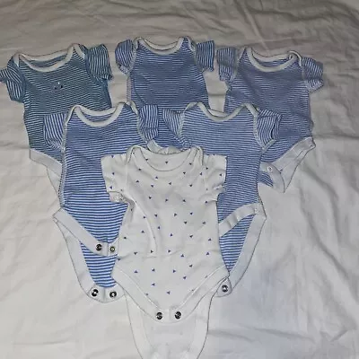 Buy Bundle Of 6 Baby Boys Bodysuits/vests Newborn Clothes • 1.49£