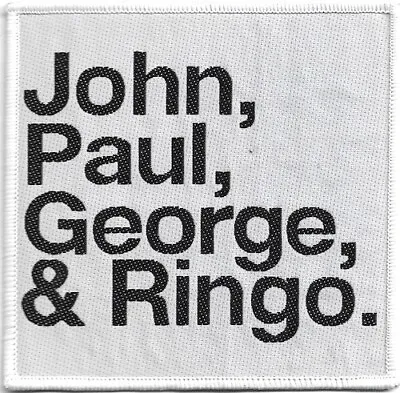 Buy THE BEATLES John Paul George & Ringo (white) Woven SEW-ON PATCH Official Merch • 3.99£