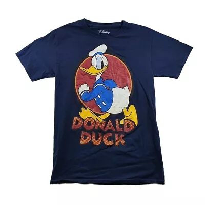 Buy Disney T Shirt Adult Small S Navy Blue Mens Donald Duck Summer Cotton Outdoors • 8.39£