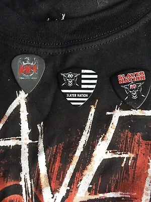 Buy Slayer Set  3 Guitar Picks+t-shirt Merch Official+autograph Kerry King • 8.03£