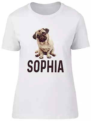 Buy Personalised Pug Lover Womens T-Shirt Dog Puppy Best Friend Ladies Gift Tee • 8.99£