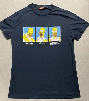 Buy Simpsons Homer T-shirt XL Navy Blue Official T Shirt • 9£