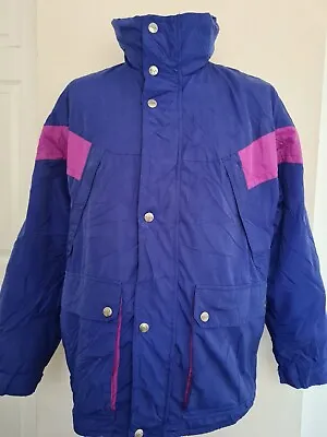 Buy Vintage Fila Jacket Mens XL Blue Pink Magic Line Puffer Ski Goretex Coat Retro • 18.78£