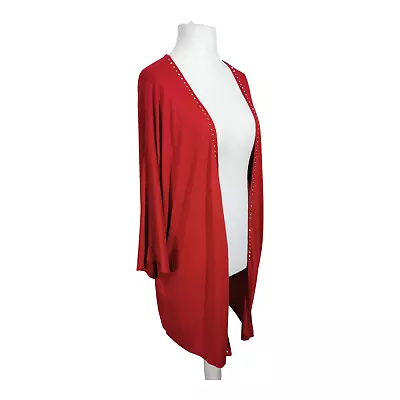 Buy Red Sparkle Cardigan Size 22 Wrap Lightweight Beaded Oversized ANTHOLOGY BNWOT • 19.49£
