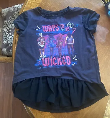 Buy Disney Descendants D-Signed Black  Ways To Be Wicked  Shirt Top Girl Size 7/8 • 13.39£