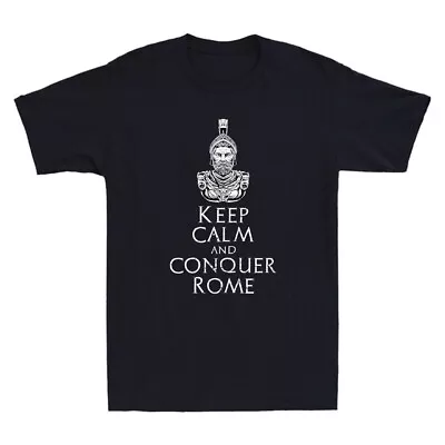Buy Hannibal Barca - Keep Calm And Conquer Rome Carthage Vintage Men's Black T-Shirt • 13.99£