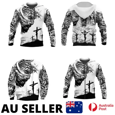 Buy Jesus Hoodie Crucifix Christian God Streetwear Sweatshirt Jumper - AU Stock • 30.96£