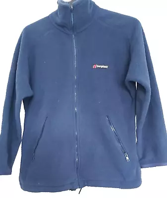 Buy Berghaus Polartec Fleece Jacket Womens Size 12  Vintage Blue Thick Full Zip Top • 19.53£