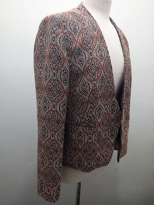 Buy M&S Collection Ladies Tribal Woven Rust Mix Open Front Jacket Blazer UK 16 EU 44 • 12.99£
