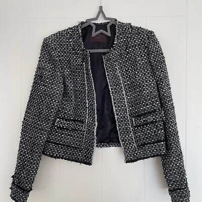 Buy Great Plains Bouclé Jacket Xs Black & White • 10£
