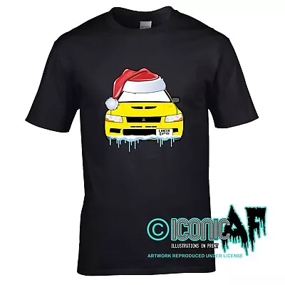 Buy IconicAF Santa Hat Lancer Evo7 Evo 7 Car Art Mens Christmas T-shirt Xmas Gift • 13.95£