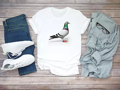 Buy Pigeon Unicorn Bird Design For Men's Short Sleeve White T-Shirt K206 • 9.92£