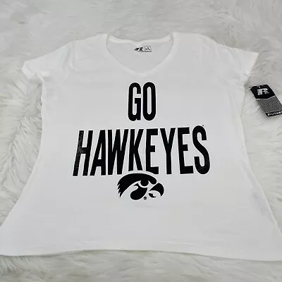 Buy NEW RUSSELL Iowa University Of Iowa Go Hawkeyes Women's Size Large 12/14 T-Shirt • 17.04£
