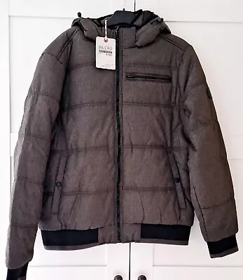 Buy Blend Mens Charcoal Grey Hooded Zipped Padded Jacket Size XL/ XXL BNWT • 32.90£