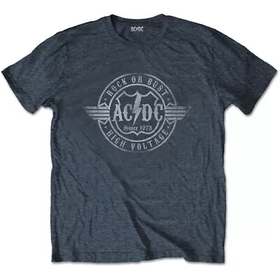 Buy AC/DC Rock Or Bust Heather Grey T-Shirt OFFICIAL • 15.19£
