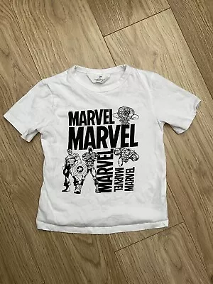 Buy Marvel Boys 4-6 Years White T-shirt Good Used Condition • 2.50£