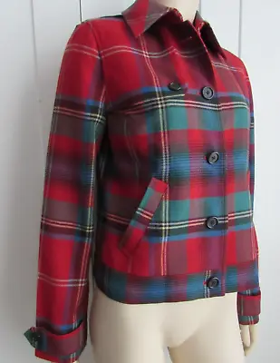 Buy Lauren Ralph Lauren Red Tartan Tweed Jacket With Ghillie Collar Size UK 10 US 6 • 35£