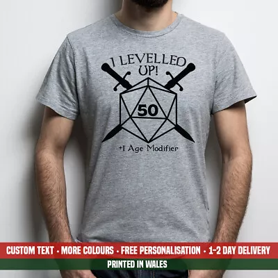 Buy I Levelled Up 50 Years T Shirt DnD 50th Birthday Dungeons Gift Top And Dragons • 13.99£
