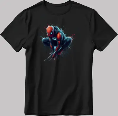 Buy Spiderman Marvel Avengers Short Sleeve White-Black Men's / Women's N508 • 10£