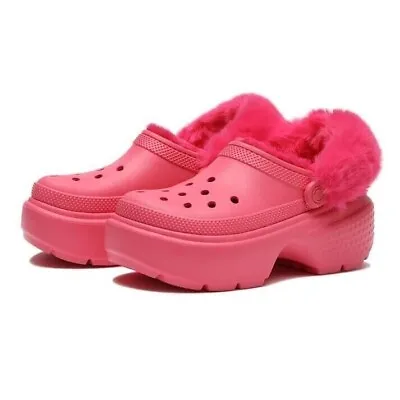 Buy Crocs Crazy Hot Pink Crocs Stomp Lined Clog 208546 6vz Pink Unisex New • 80.86£
