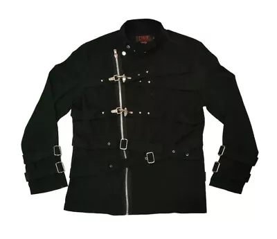 Buy Tripp NYC Black Goth Punk Steampunk Emo Jacket - Bondage Buckle Zipper - Size XL • 75£