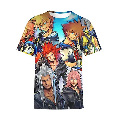 Buy Kingdom Hearts SORA Kair Full Print 3D T-Shirts Short Sleeve Tee Summer Tee Top • 13.19£
