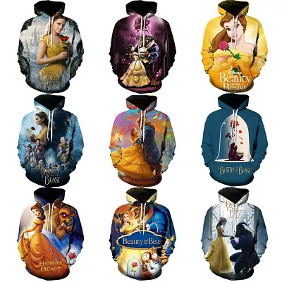 Buy Beauty And The Beast 3D Hoodies Cosplay Belle Beast Sweatshirts Coats Costumes • 16.80£