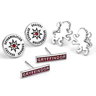 Buy Harry Potter - Harry Potter Silver Plated Earring Set Gryffindor - New - H300z • 14.14£