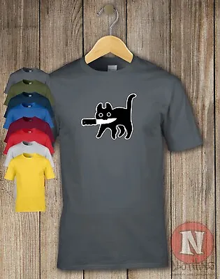 Buy Killer Kitty With Knife T-shirt Murderous Pussy Cat Smooth Criminal • 12.99£