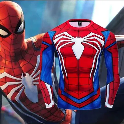 Buy Cosplay Spiderman Homecoming 3D T-Shirts Superhero Sports Quick Dry Tee Tops • 9.60£