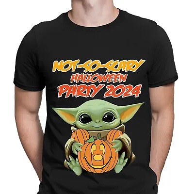 Buy Not So Scary Halloween Party 2024 Baby Yoda Pumpkin Mens T-Shirts #HD • 9.99£