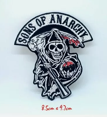 Buy Sons Of Anarchy Skull Biker Jacket Iron On Sew On Embroidered Patch #1329 • 2.79£