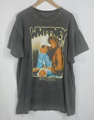 Buy Whitney Houston Women’s Graphic Oversized T Shirt Gray Size XL • 16.14£