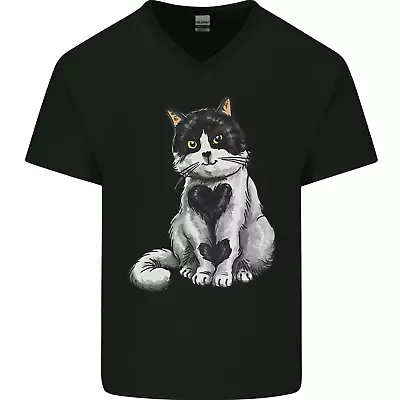 Buy I Love Cats Cute Kitten Mens V-Neck Cotton T-Shirt • 9.99£