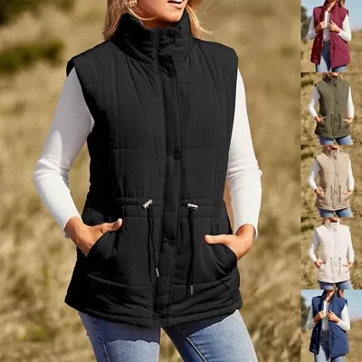 Buy Women Jacket Vest Zip-Up Waistcoat Ladies Casual Sleeveless Winter Warm Outwear • 30.02£