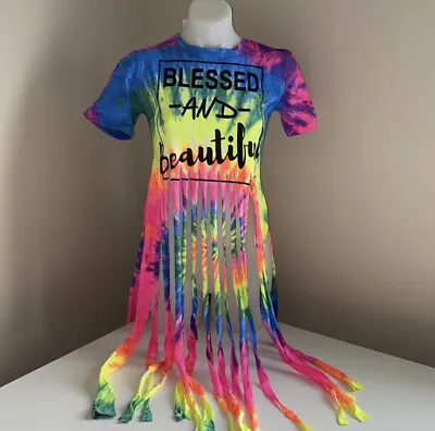 Buy New Popular Tie-dye Top Size Large Tshirt Blessed & Beautiful Logo • 10.96£