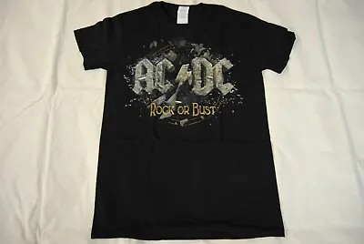 Buy Ac/dc Rock Or Bust Album T Shirt New Official Back In Black For Those About To  • 9.99£