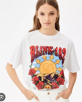Buy Bershka Blink-182 T-shirt Roses Size XS • 12£