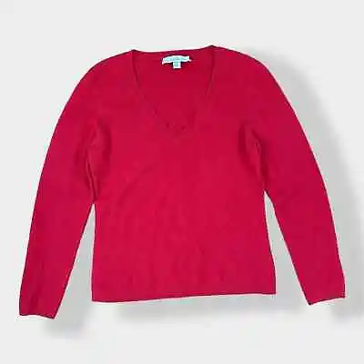 Buy Caslon Red 100% Cashmere Pullover V Neck Sweater Size MP • 23.62£