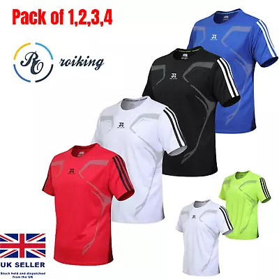 Buy Pack Of 1,2,3,4 Mens Crew Neck T-Shirt Short Sleeve Shirt Casual Bin Jasim • 13.59£
