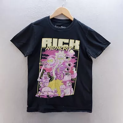 Buy Rick & Morty T Shirt Small Black Graphic Print Cotton Short Sleeve Mens • 8.09£