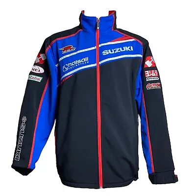 Buy Suzuki Halsall Racing Black Blue Jacket Sponsor Logo Embroidered Mens Size XXL • 70£