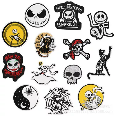 Buy Nightmare Before Christmas Patches Embroidery Applique Iron On Patch Clothing • 13.04£