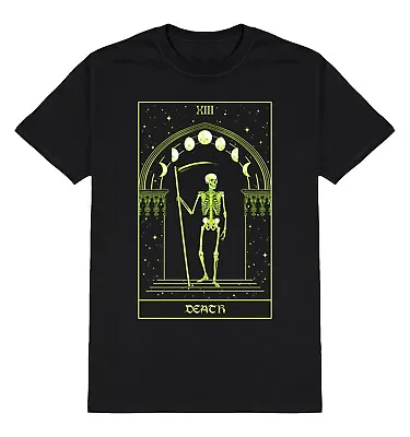 Buy Death Tarot Card T-Shirt Mens Goth Grim Reaper Skeleton Gothic Horror Clothing • 10.99£