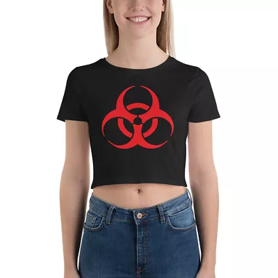 Buy Red Biohazard Sign Toxic Chemical Symbol Women’s Crop Tee • 28.28£