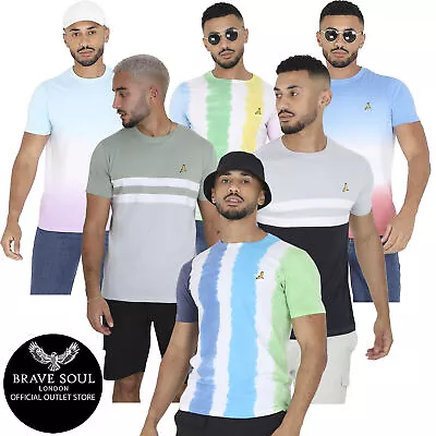 Buy Mens  Brave Soul Short Sleeve Cotton T-Shirt Casual Striped Top Base Layer • 12.99£