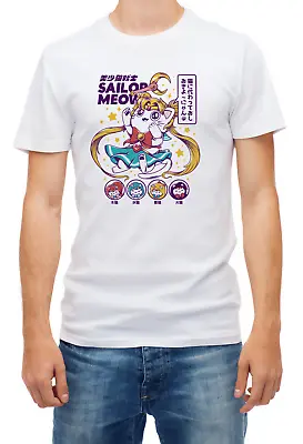 Buy Sailor Moon Meow Cat Funny T Shirts For Men 679 • 9.69£